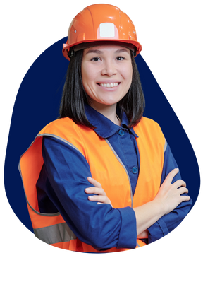 Female Engineer with orange hat