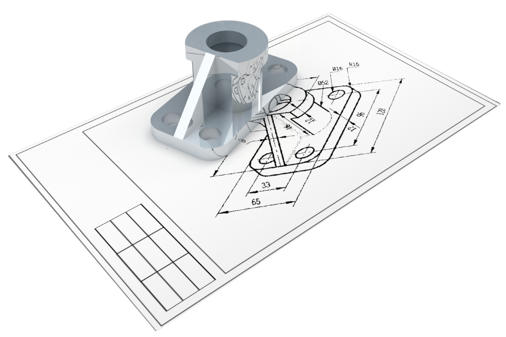 Machine part and drawing